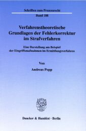 Verfahrenstheoretische Grundlagen der Fehlerkor...