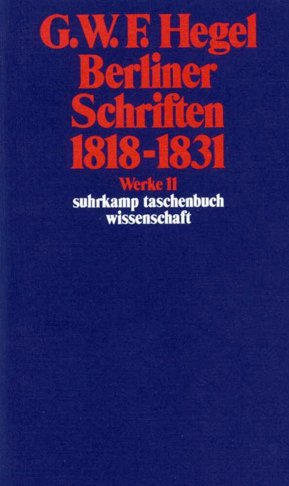 Berliner Schriften 1818-1831 main product photo