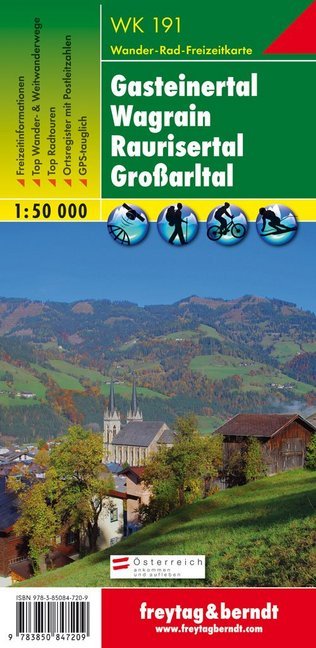 WK 191 Gasteinertal - Wagrain - Raurisertal - Großarltal, Wanderkarte 1:50.000 main product photo