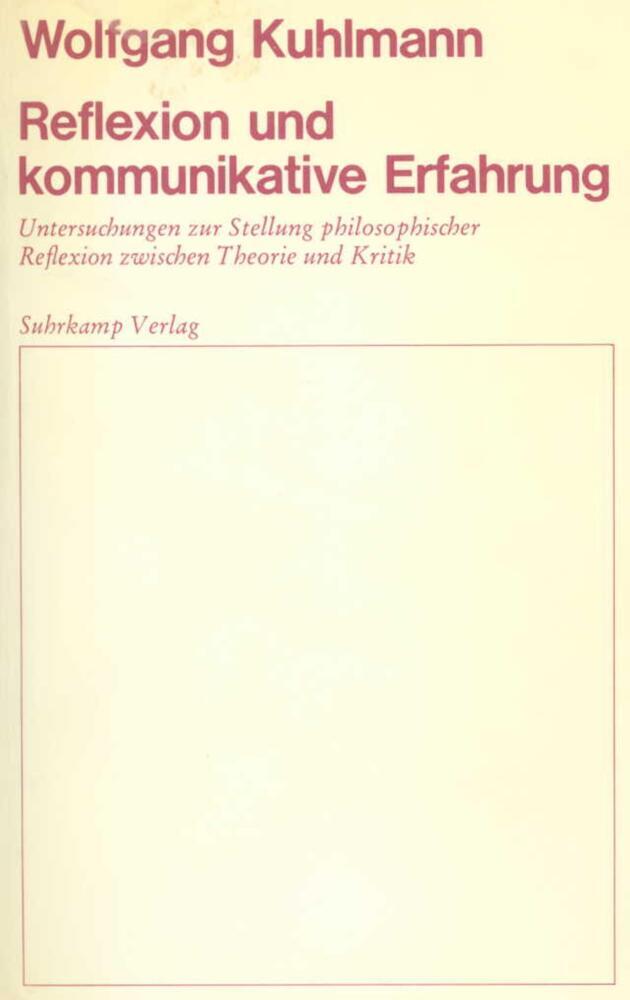 Reflexion und kommunikative Erfahrung main product photo