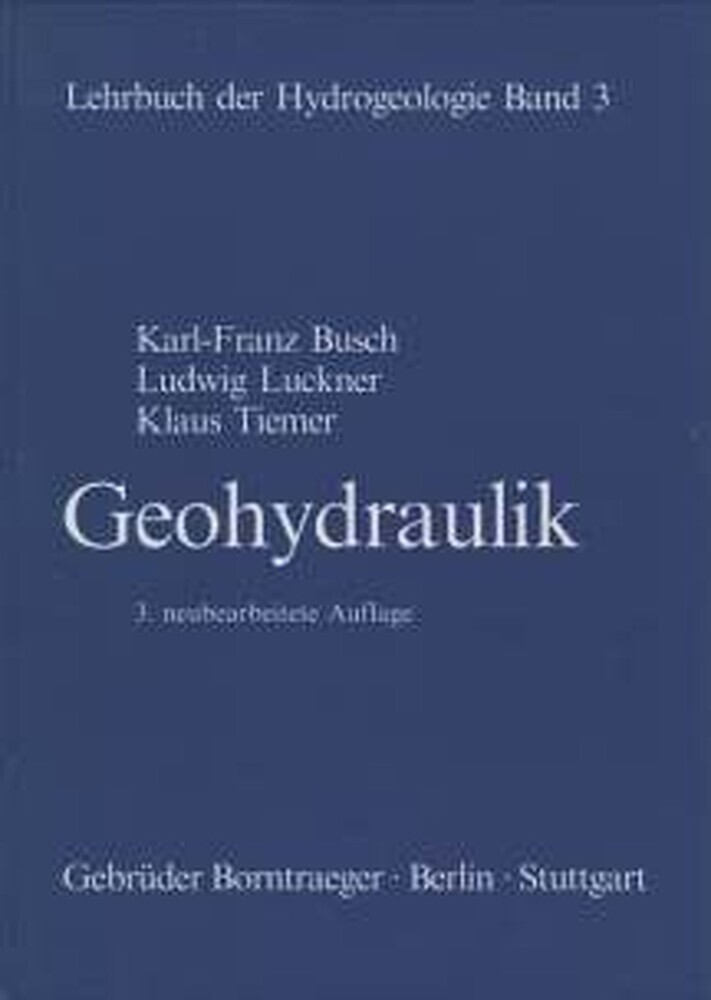 Lehrbuch der Hydrogeologie / Geohydraulik main product photo