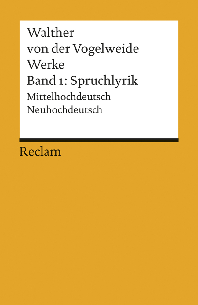 Werke. Gesamtausgabe Band 1. Spruchlyrik. Mittelhochdeutsch/Neuhochdeutsch. Bd.1 main product photo