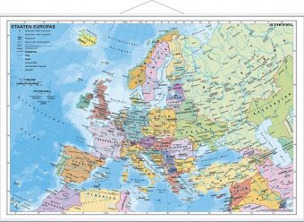 Stiefel Wandkarte Kleinformat Staaten Europas, mit Metallstäben
