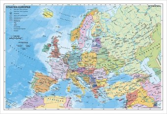Stiefel Wandkarte Kleinformat Staaten Europas, Wandkarte, ohne Metallstäbe