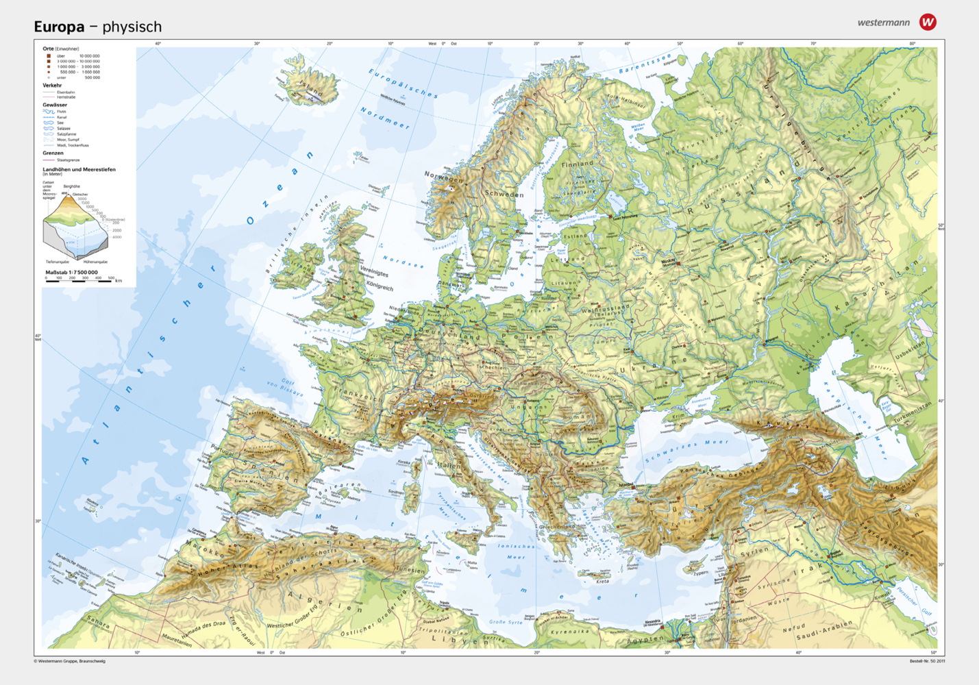 Westermann Europa, physisch, Posterkarte main product photo