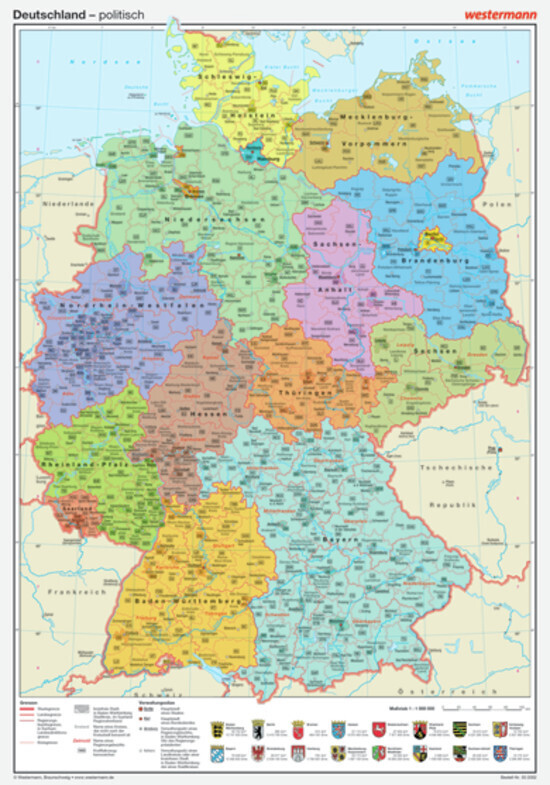 Westermann Deutschland, politisch, Posterkarte main product photo