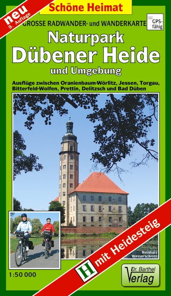 Große Radwander- und Wanderkarte Naturpark Dübener Heide und Umgebung main product photo