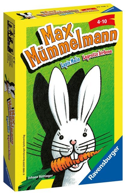 Ravensburger 23119 - Max Mümmelmann, Mitbringspiel für 2-4 Spieler, Kinderspiel ab 4 Jahren, kompaktes Format, Reisespiel, Hase main product photo