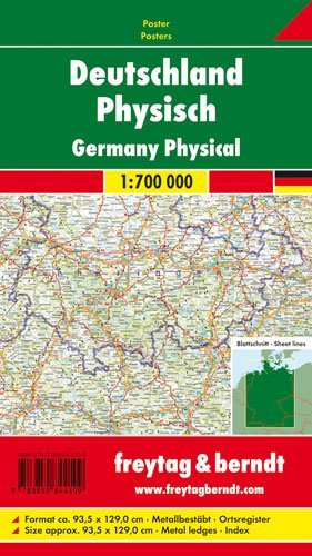 Deutschland Physisch, 1:700.000, Poster metallbestäbt main product photo