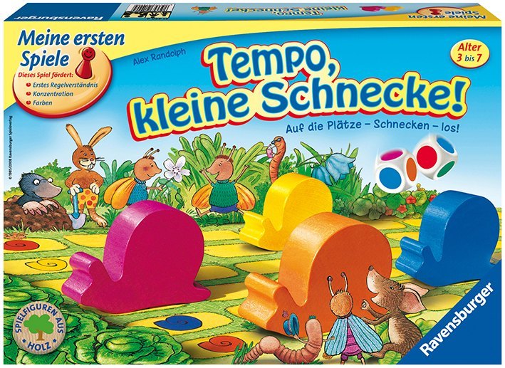 Ravensburger Kinderspiel 21420 - Tempo kleine Schnecke, Das spannende Schneckenrennen, Brettspiel und Gesellschaftsspiel für Mädchen und Jungen , 2-6 Spieler, ab 3 Jahren main product photo