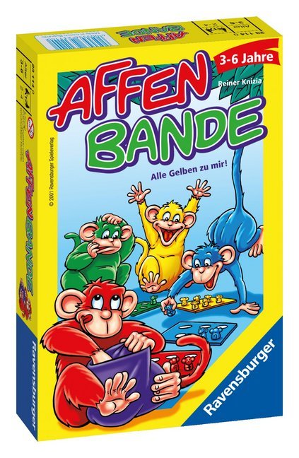 Ravensburger 23114 - Affenbande , Mitbringspiel für 2-4 Spieler, Kinderspiel ab 3-6 Jahren, kompaktes Format, Reisespiel main product photo