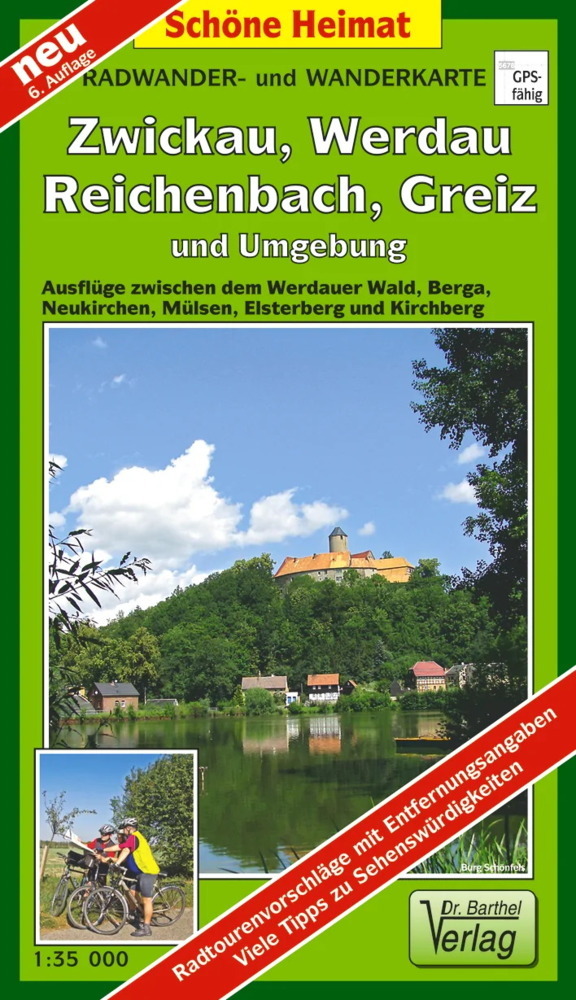 Radwander- und Wanderkarte Wälder um Zwickau, Werdau, Reichenbach, Greiz und Umgebung main product photo