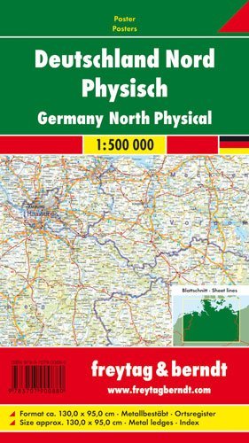 Deutschland Nord physisch, metallbestäbt in Rolle main product photo