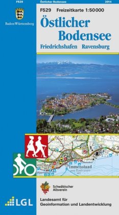 Topographische Freizeitkarte Baden-Württemberg Östlicher Bodensee
