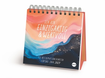 Ich bin einzigartig und wertvoll Premium-Postkartenkalender 2027 - 53 Affirmationskarten für das Jahr