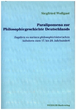Paralipomena zur Philosophiegeschichte Deutschlands