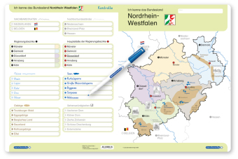 Ich kenne das Bundesland Nordrhein-Westfalen- Lerntafel mit Stift
