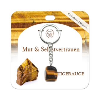 Tigerauge Trommelstein Schlüsselanhänger
