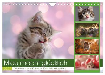 Miau macht glücklich (Wandkalender 2027 DIN A4 quer), CALVEND...