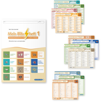Mein Blitzheft 1 und Meine Blitzlesekarten Set 1-3 mit Stift &...