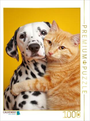CALVENDO Puzzle Dalmatiner und roter Kater - Tierfreundschaft ...