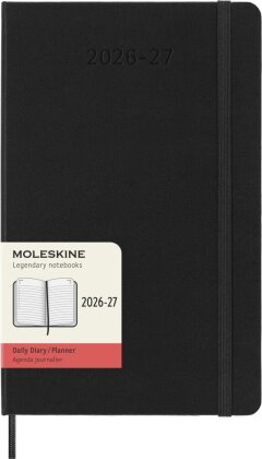 Moleskine 18 Monate TagesKalender 2026/2027, Large/A5, 1 Tag = 1 Seite, fester Einband, Schwarz