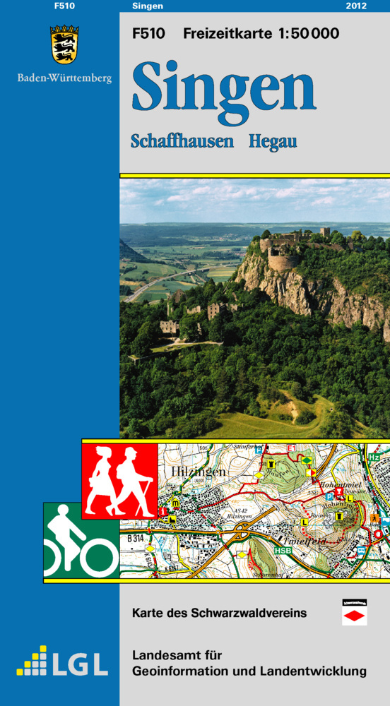Topographische Freizeitkarte Baden-Württemberg Singen main product photo