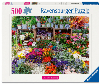 Erwachsenenpuzzle 500 Teile - Blumenmarkt, Frankreich