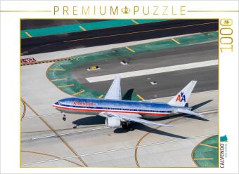 CALVENDO Puzzle American Airlines Boeing 777-200 Los Angeles, USA | 1000 Teile Lege-Größe 64x48cm Foto-Puzzle für glückliche Stunden