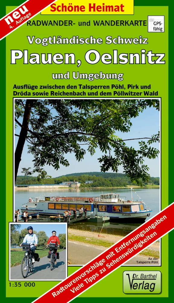 Radwander- und Wanderkarte Vogtländische Schweiz, Plauen, Oelsnitz und Umgebung main product photo