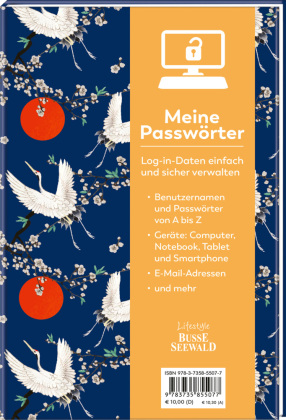 Meine Passwörter. Ein Eintragebuch für Ihre Zugangsdaten, da...