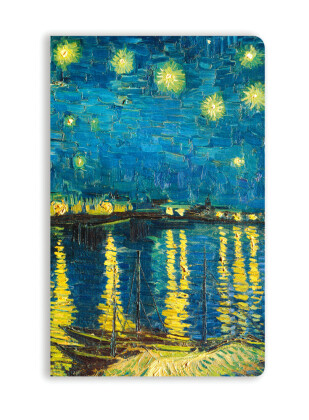 Premium Softcover Notizbuch: Vincent van Gogh, Sternennacht über der Rhône