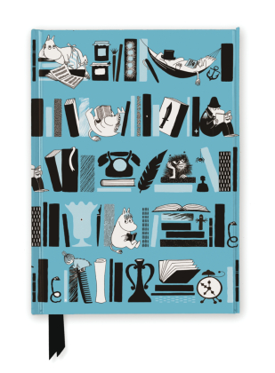 Premium Notizbuch DIN A5: Mumin Bücherregal, Hellblau