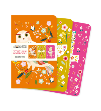 Dreier Set Mini-Notizbücher: Bee Brown