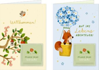 Grußkarten-Set - Willkommen! / Auf ins Lebensabenteuer!