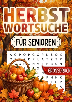Herbst Wortsuchrätsel für Senioren - Großdruck