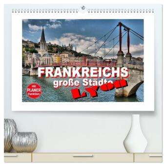 Frankreichs große Städte - Lyon (hochwertiger Premium Wandka...