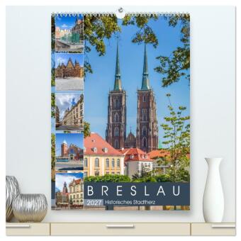 BRESLAU Historisches Stadtherz (hochwertiger Premium Wandkalen...