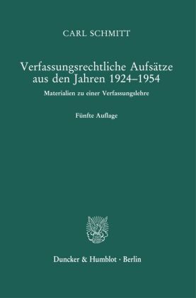 Verfassungsrechtliche Aufsätze aus den Jahren 1924-1954