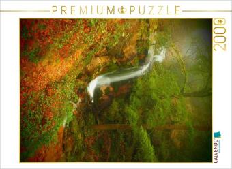 CALVENDO Puzzle Park Geres Wasserfall 2000 Teile Puzzle quer | 2000 Teile Lege-Größe 90 × 67 cm Foto-Puzzle für glückliche Stunden