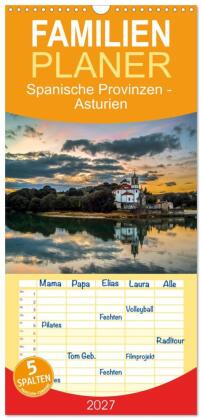 Familienplaner 2027 - Spanische Provinzen - Asturien mit 5 Spalten (Wandkalender, 21 x 45 cm) CALVENDO