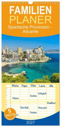 Familienplaner 2027 - Spanische Provinzen - Alicante mit 5 Spalten (Wandkalender, 21 x 45 cm) CALVENDO