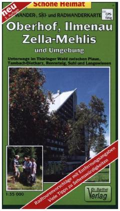 Wander-, Ski- und Radwanderkarte Oberhof, Ilmenau, Zella-Mehlis und Umgebung