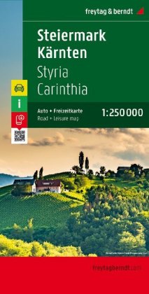 Freytag & Berndt Autokarte Steiermark, Kärnten; Carintia, Estiria. Karinthie; Stiermarken; Styria, Carinthia. Styrie, Carinthie; Stiria, Carinzia