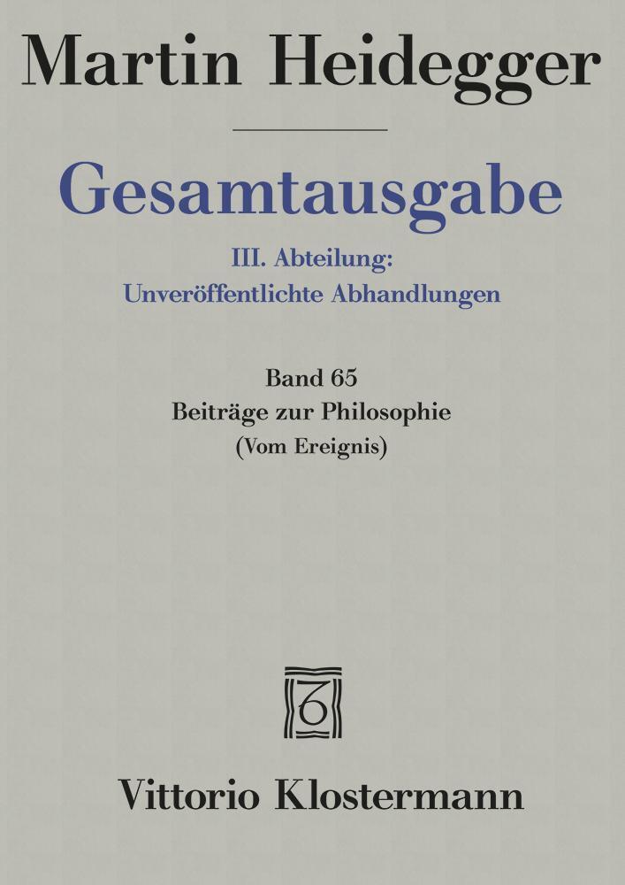 Beiträge zur Philosophie (Vom Ereignis) (1936-1938) main product photo
