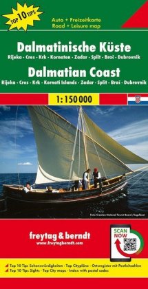 Freytag & Berndt Autokarte Dalmatinische Küste / Dalmatinski obala / Dalmatische kust / Dalmatian Coast / Cote Dalmatie / Costa dalmata