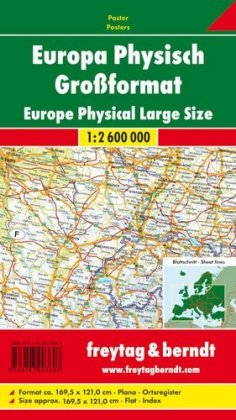 Europa physisch, Poster, 1:2,6 Mill, Großformat
