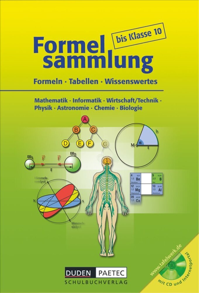 Formelsammlung bis Klasse 10 - Mathematik - Informatik - Wirtschaft/Technik - Physik - Astronomie - Chemie - Biologie main product photo
