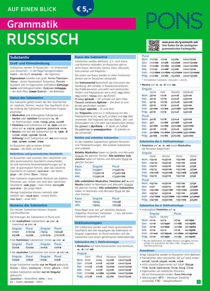 PONS Grammatik auf einen Blick Russisch main product photo