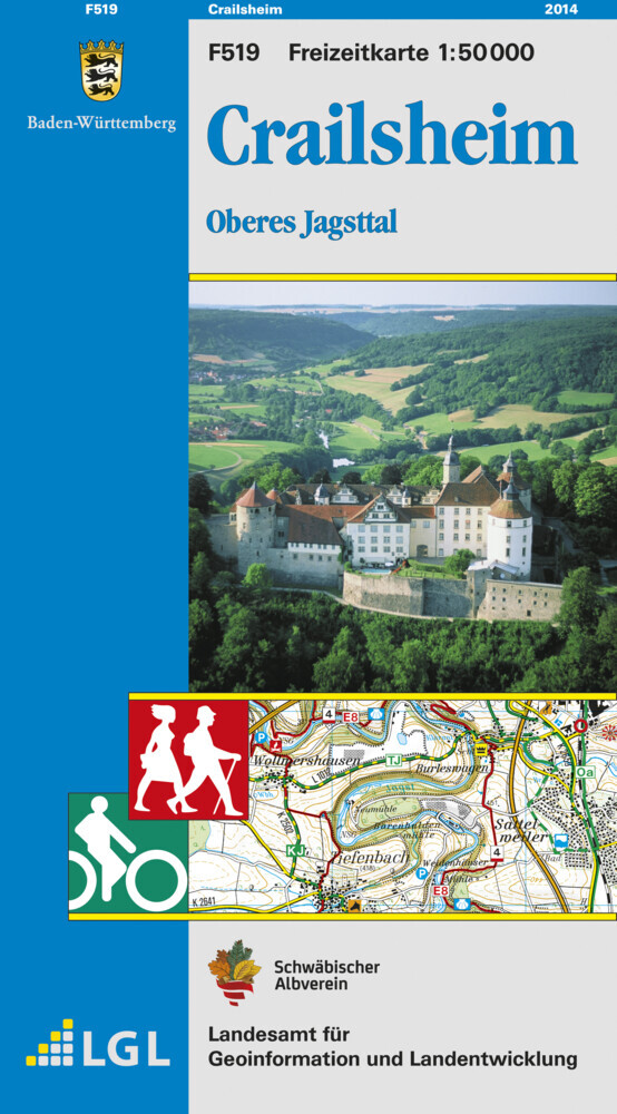 Topographische Freizeitkarte Baden-Württemberg Crailsheim, Oberes Jagsttal main product photo